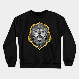 illustrated LION PRIDE series (with eye colour trim and grey scale animal) Crewneck Sweatshirt